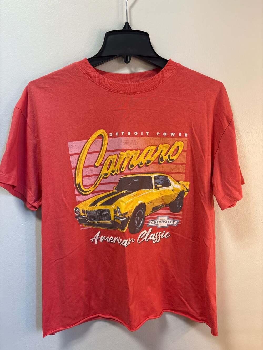Chevrolet Camaro American Classic Car Detroit Power GM T-Shirt Red Graphic L